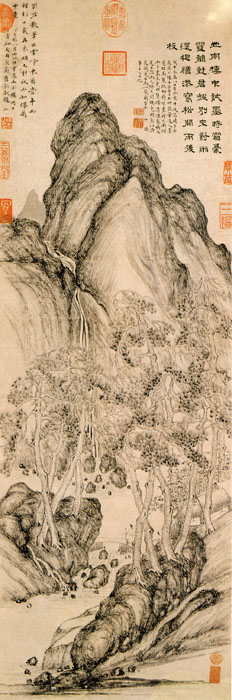 明代吕纪山水画作品高清大图赏析,明代周用山水画作品高清大图赏析