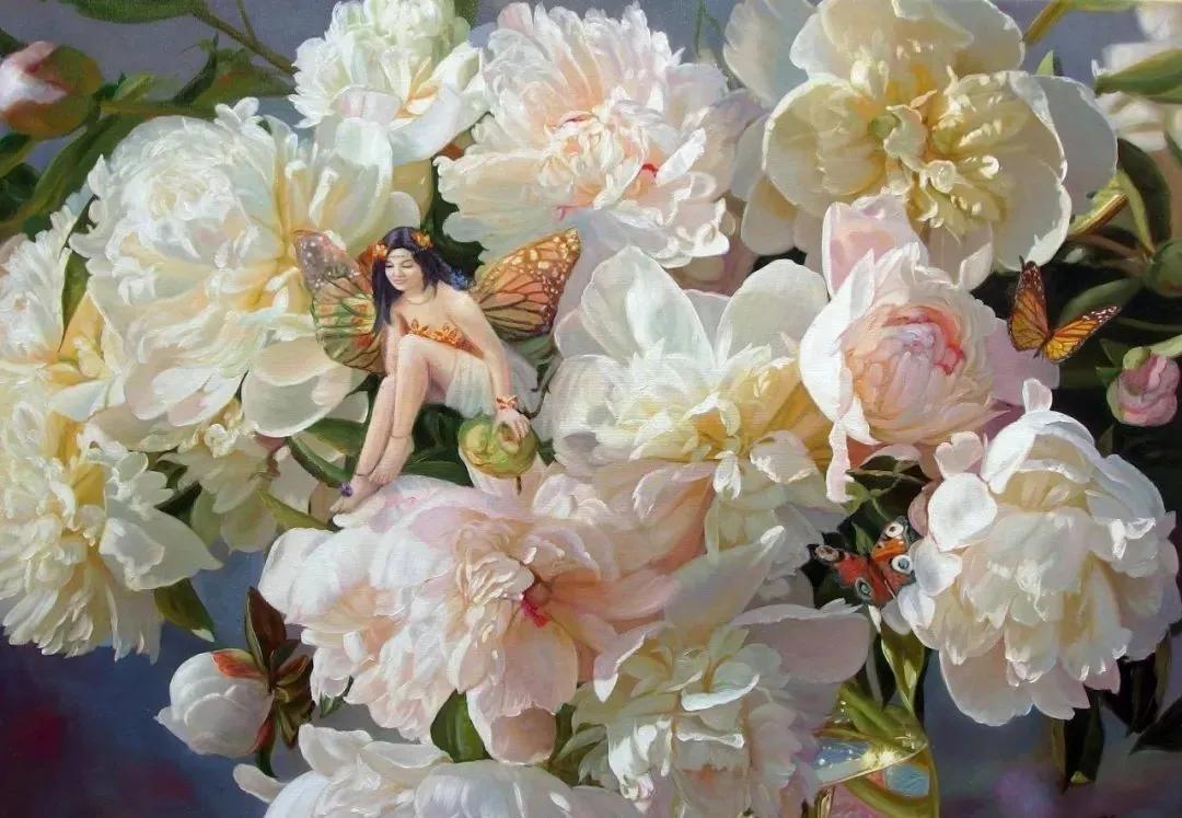 世界著名大师花卉油画,油画漂亮风景画