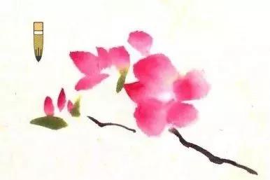 桃花的画法国画,小孩桃花画法国画