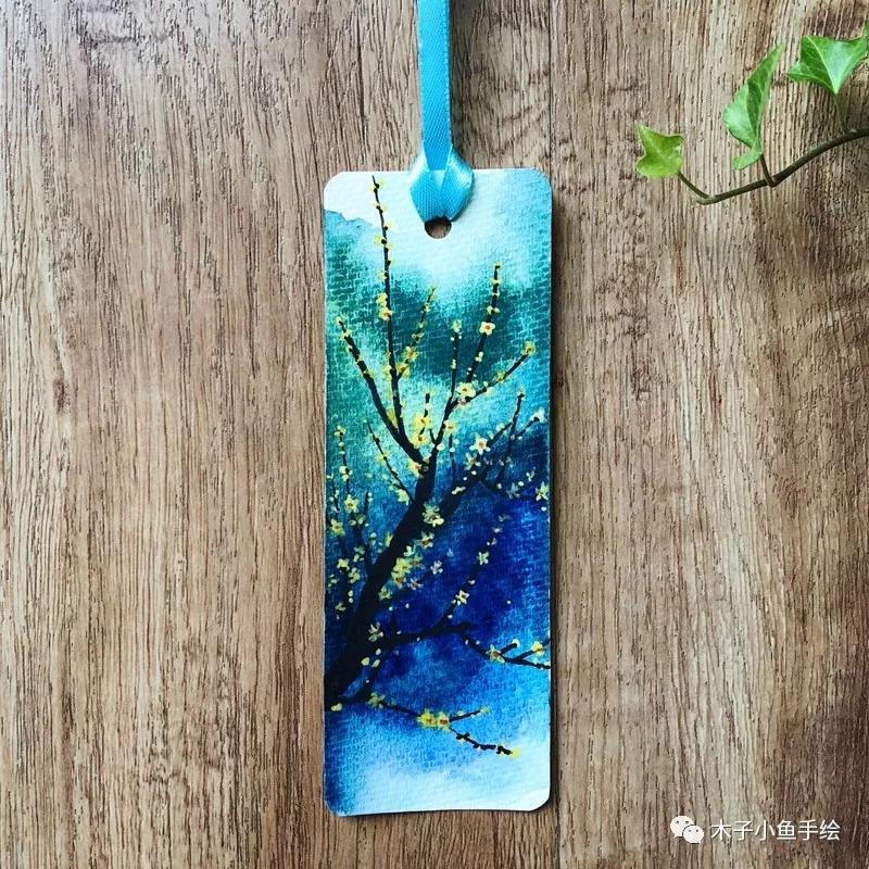 简易水彩画梅花教程,水彩画腊梅方法步骤