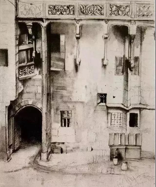 门采尔风景速写高清大图,速写临摹大师作品