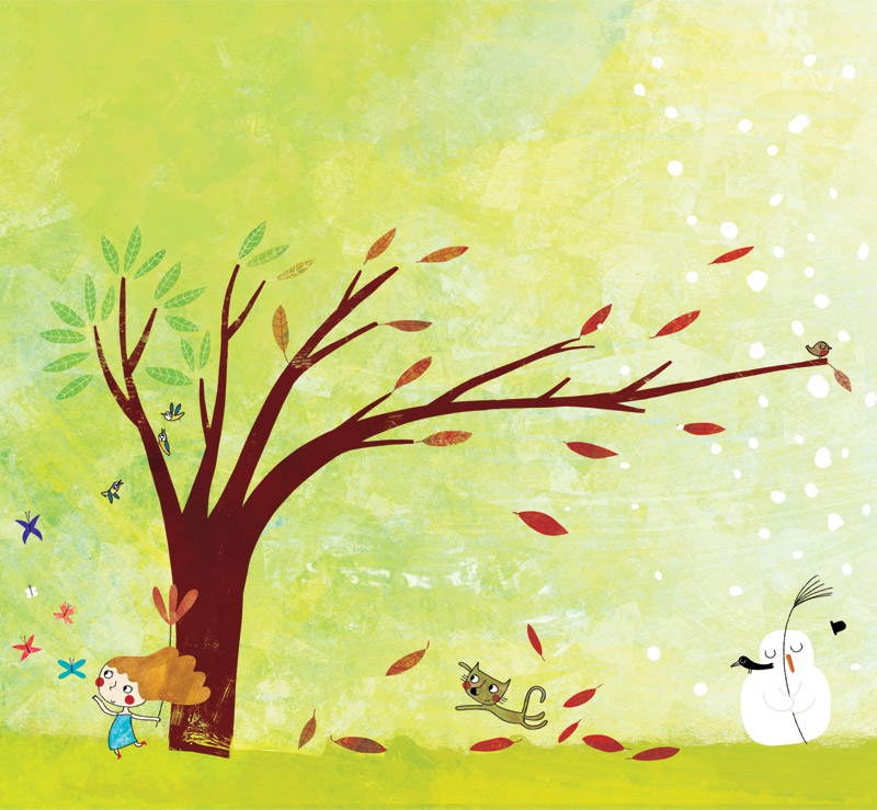 超有爱儿童插画临摹集,充满童趣的节日插画作品