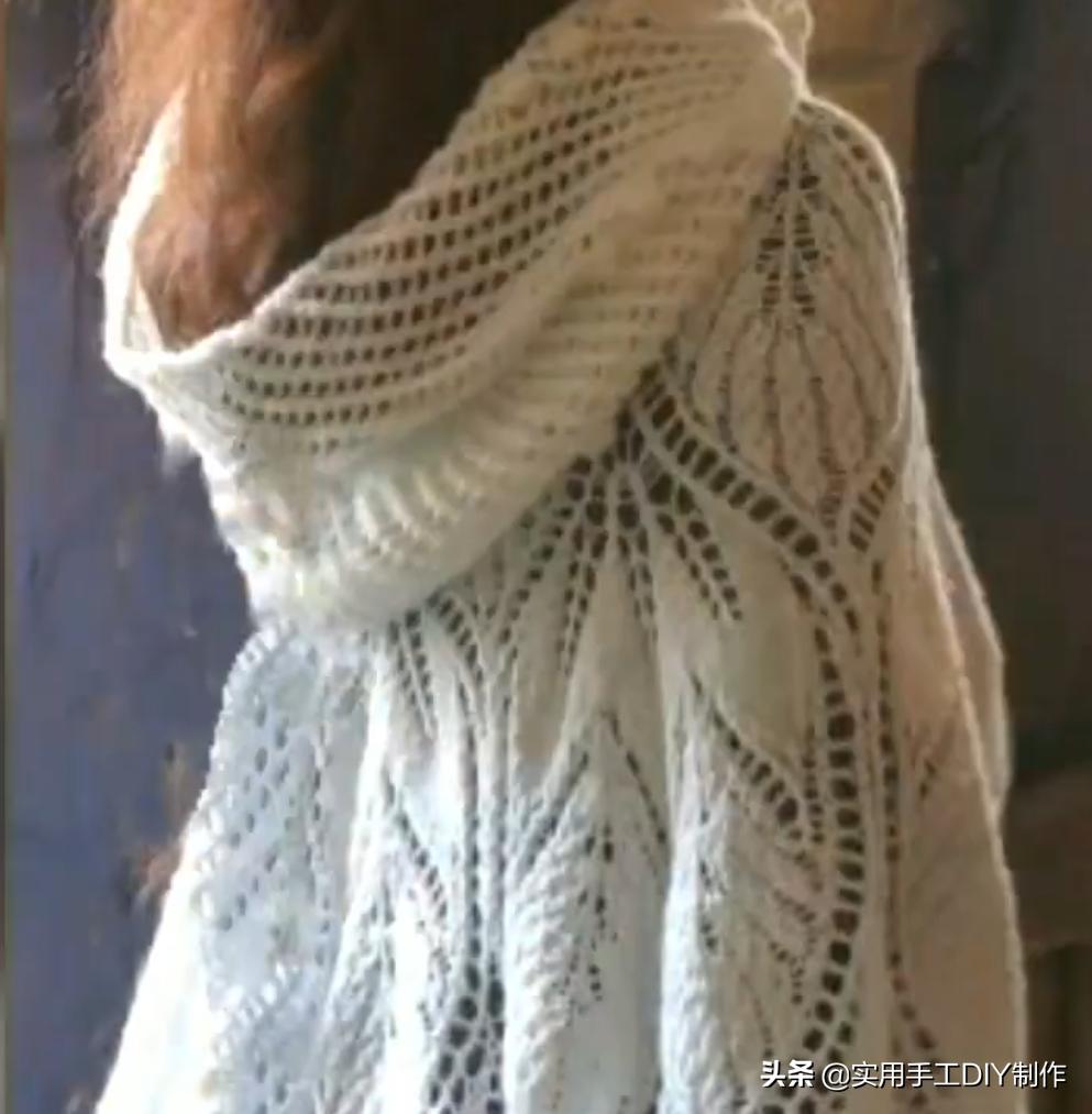 彩色蕾丝钩织披肩拼接花,晓夏手工钩编扇形花披肩