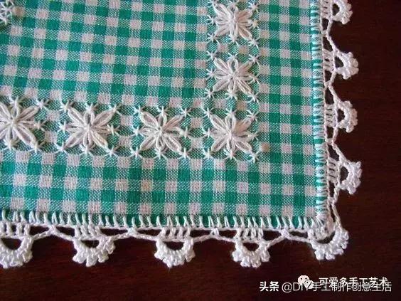 桌布花边的手工刺绣,刺绣桌布diy简单图案