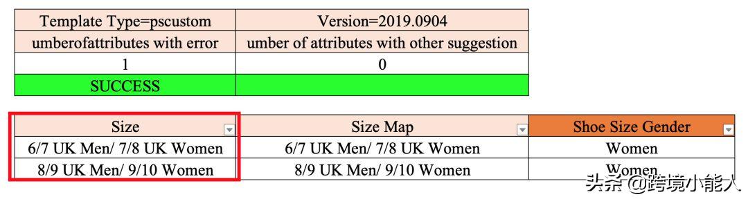 为了提供良好的购物体验，亚马逊标准化了鞋子尺寸属性值