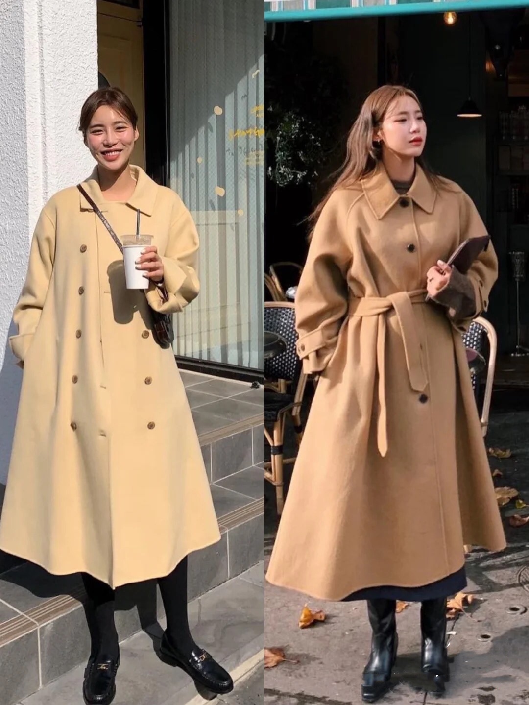 韩国女生大衣穿搭教程,韩国女生冬天怎么穿