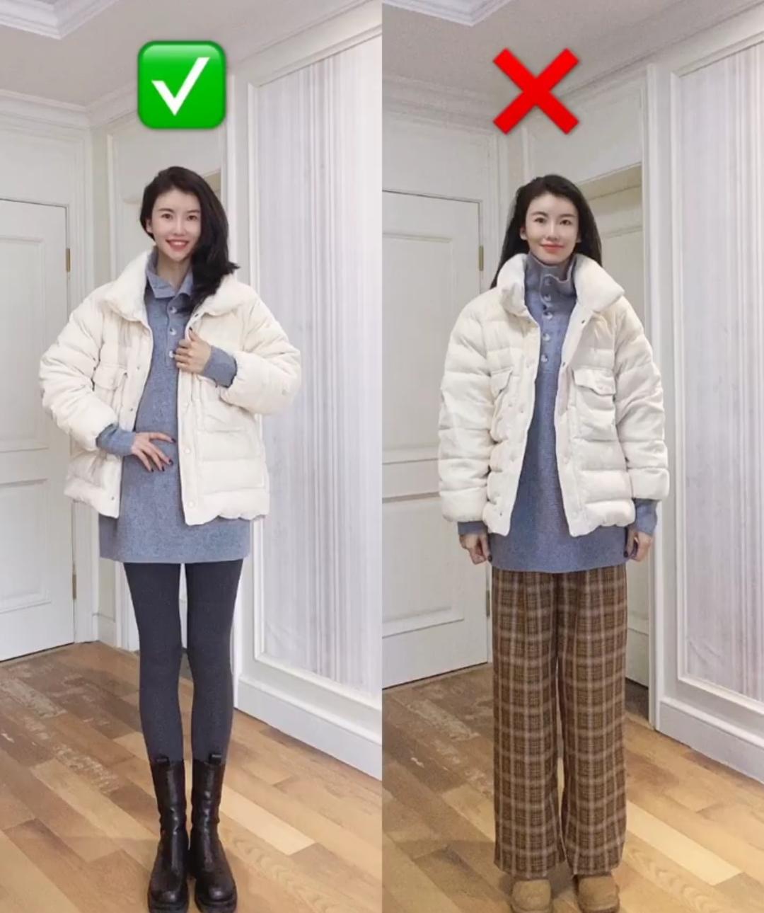 大码假两件棉服女短款显瘦,保暖棉服显瘦穿搭