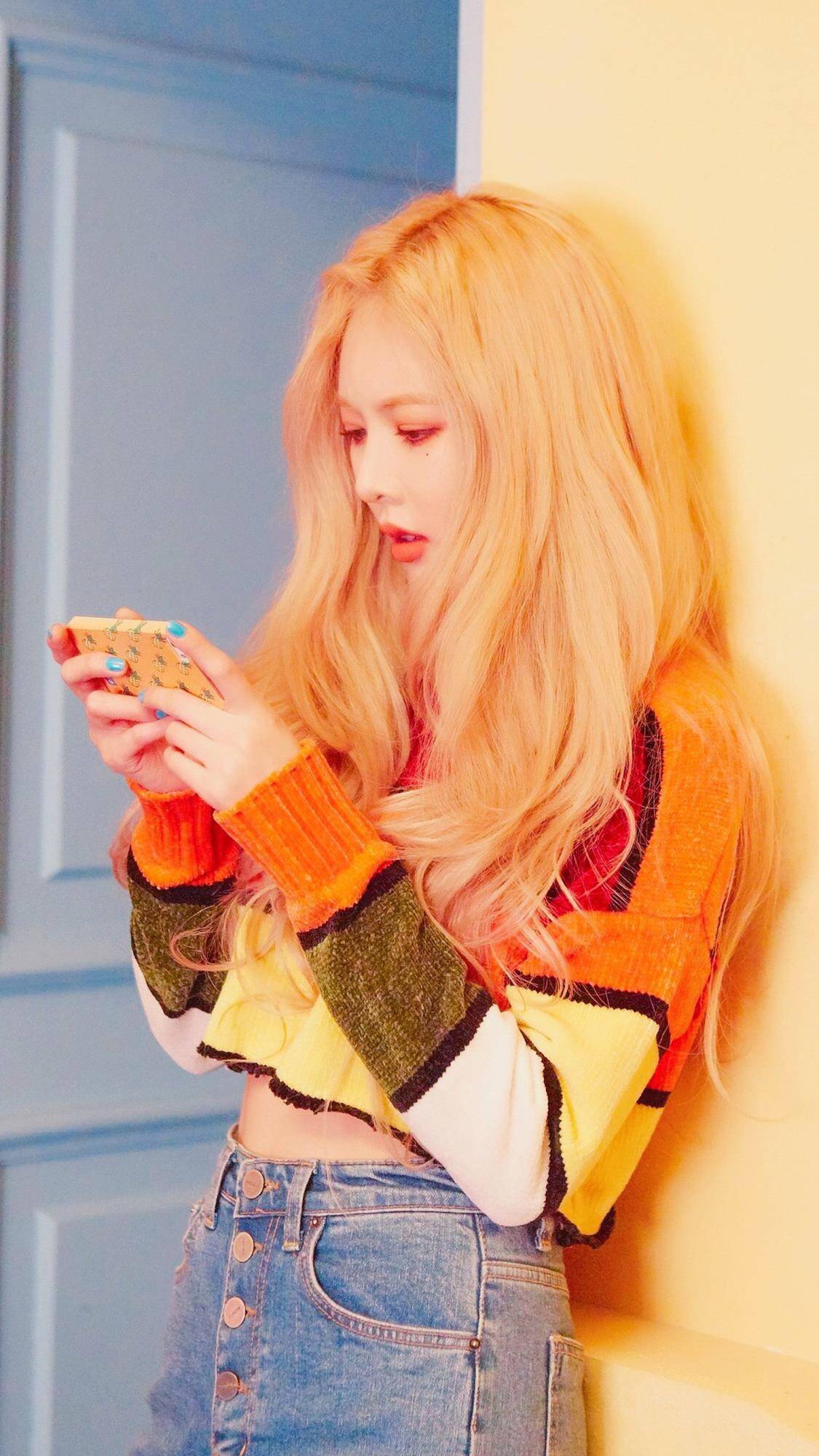 韩国idol染发,韩国橙色头发女idol