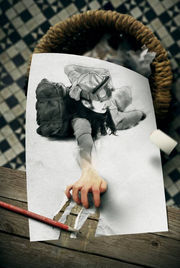 他画了一个3D美人，涂上颜色后，让人不禁赞叹，大呼不可思议。