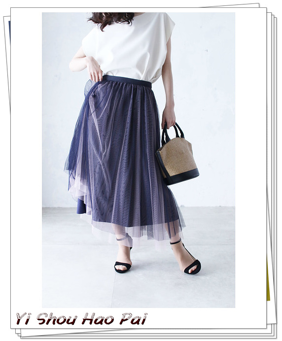 女生网纱裙穿搭技巧,夏天半身网纱裙的穿搭方法