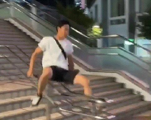 遛狗搞笑图片把主人鞋都追掉,遛狗被猫砸中