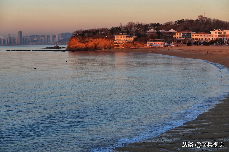冬日大连观渤海,冬天大连看日落的海边