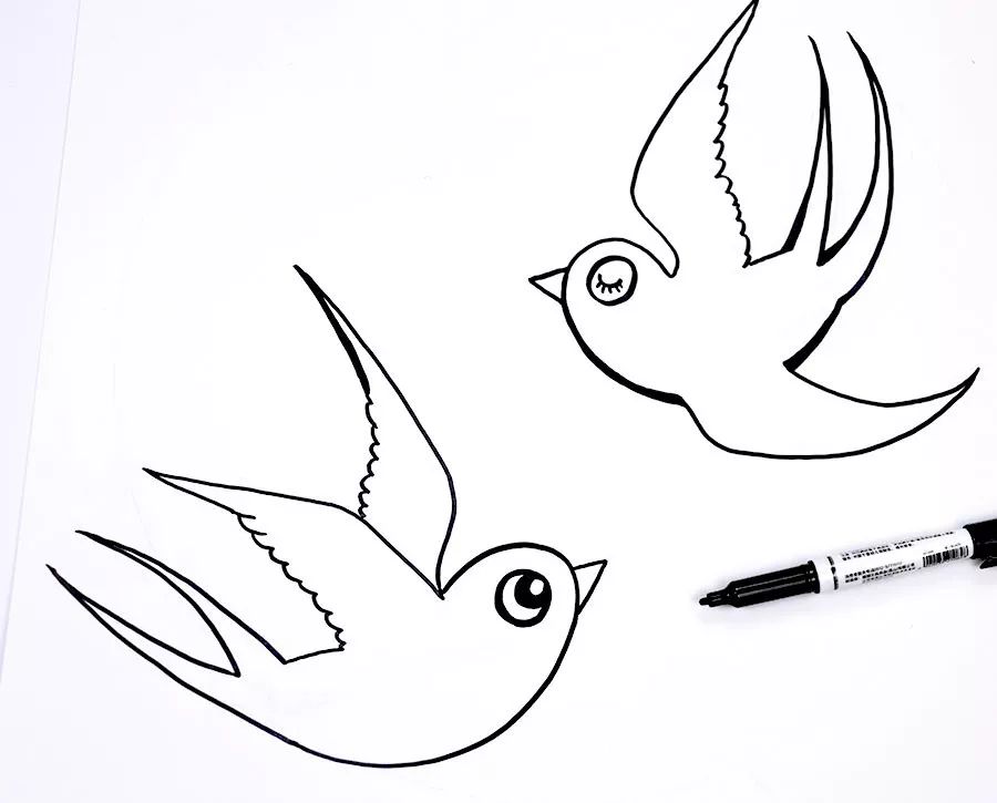 桃花开儿童画,桃花开燕归来的儿童画教案