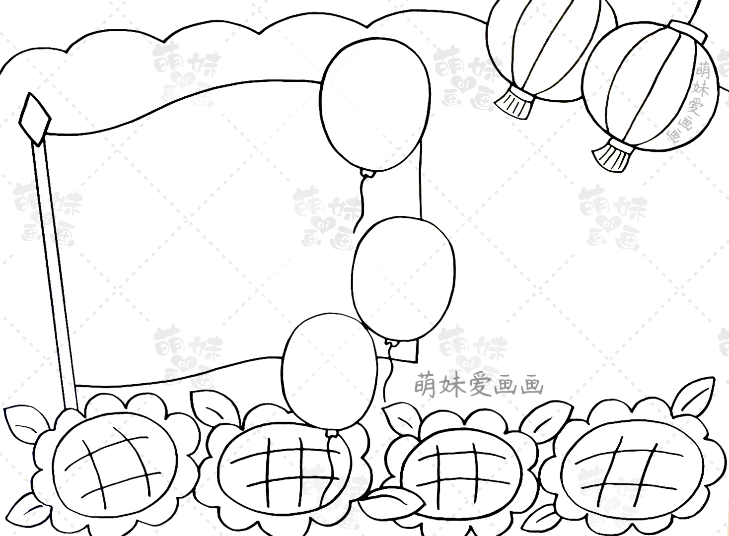国庆节手抄报素材大全简笔画,手抄报简笔画国庆节天安门