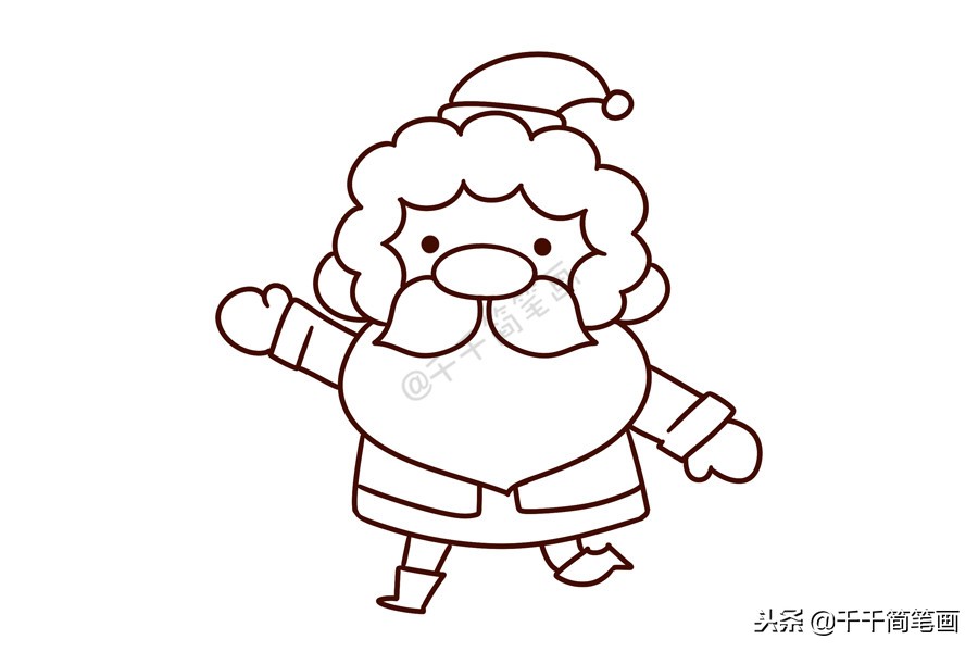 圣诞老人简笔画应该添什么,圣诞老人的礼物简笔画