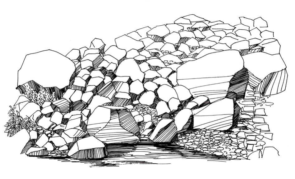 钢笔画石头画法,汤问钢笔画石头入门