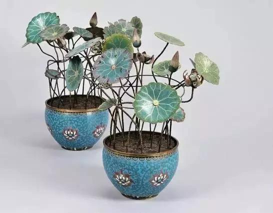 故宫里的玉石盆景,故宫景泰蓝盆景欣赏