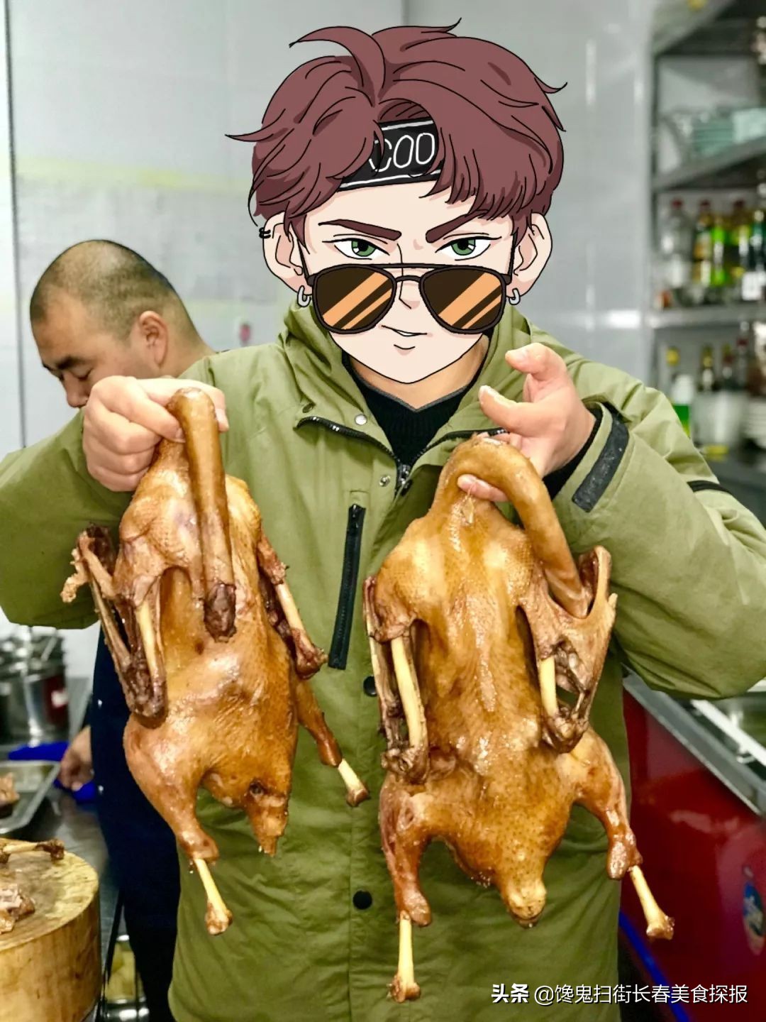 二道老厂区奇店。鹅的一切，全都炭火烤。烤鹅脖大锤抡