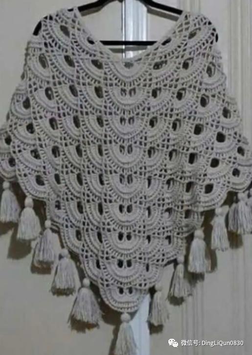 高档蕾丝钩花斗篷披肩防晒衣,针织披肩花样图片大全