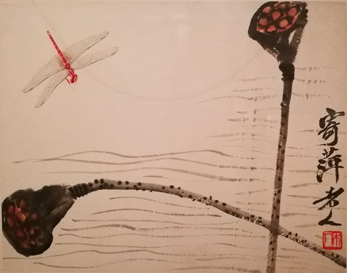 齐白石和冷军画的蜻蜓,冷军pk齐白石蜻蜓
