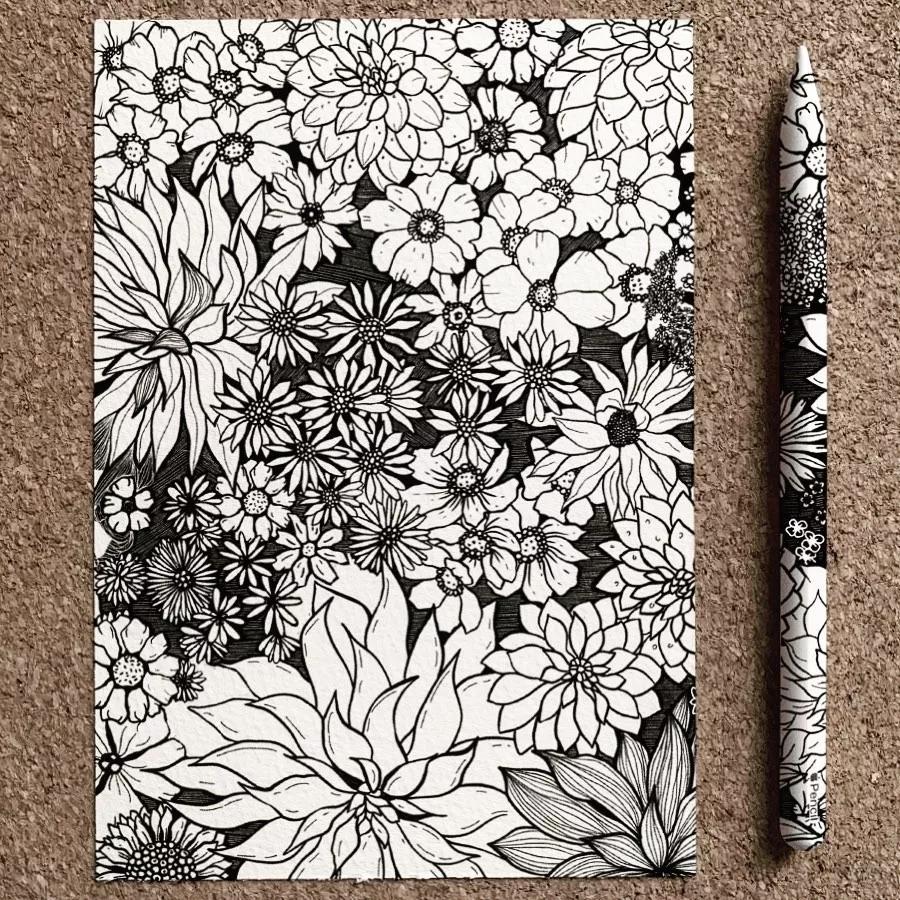 一看就懂的针管简笔画,针管笔入门手绘1000例临摹图