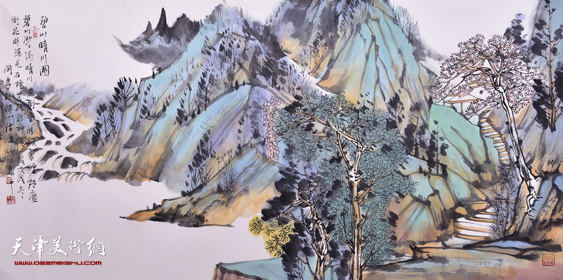 天津市青年山水画家闫勇,天津画家闫勇作品