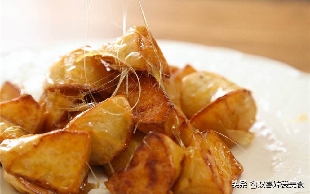 拔丝地瓜怎么做好吃不用油,拔丝地瓜又香又酥又脆