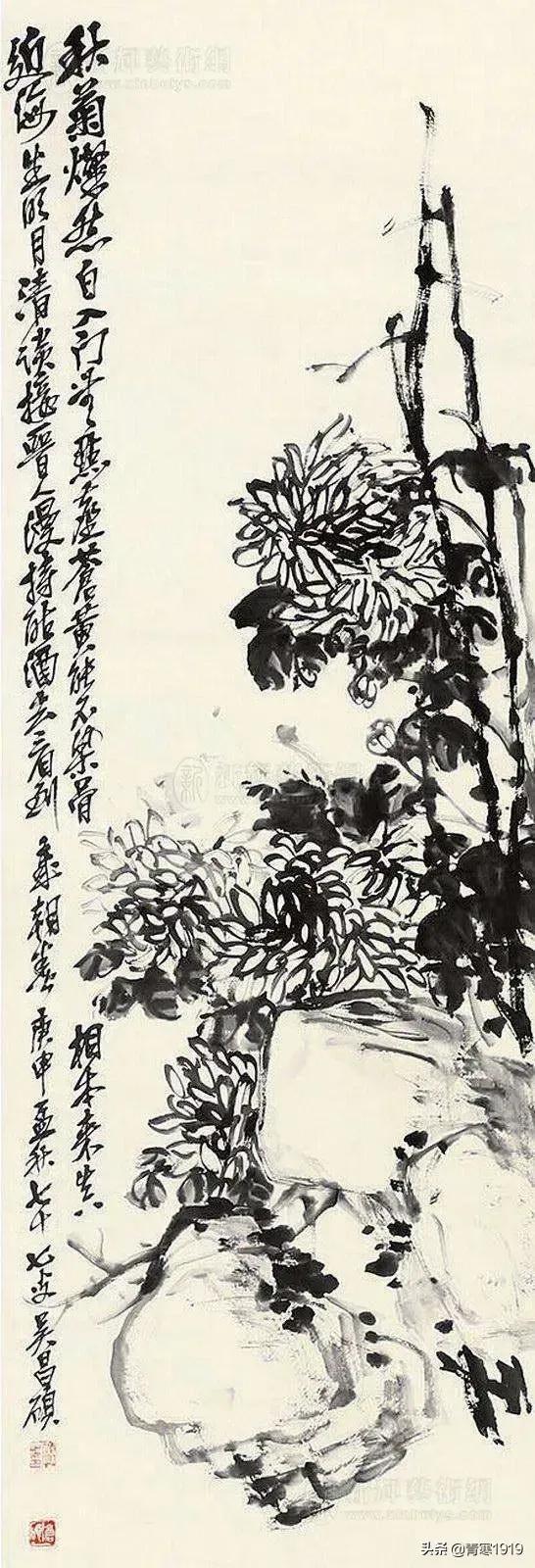 吴昌硕写意梅100幅,大师吴昌硕精品写意欣赏