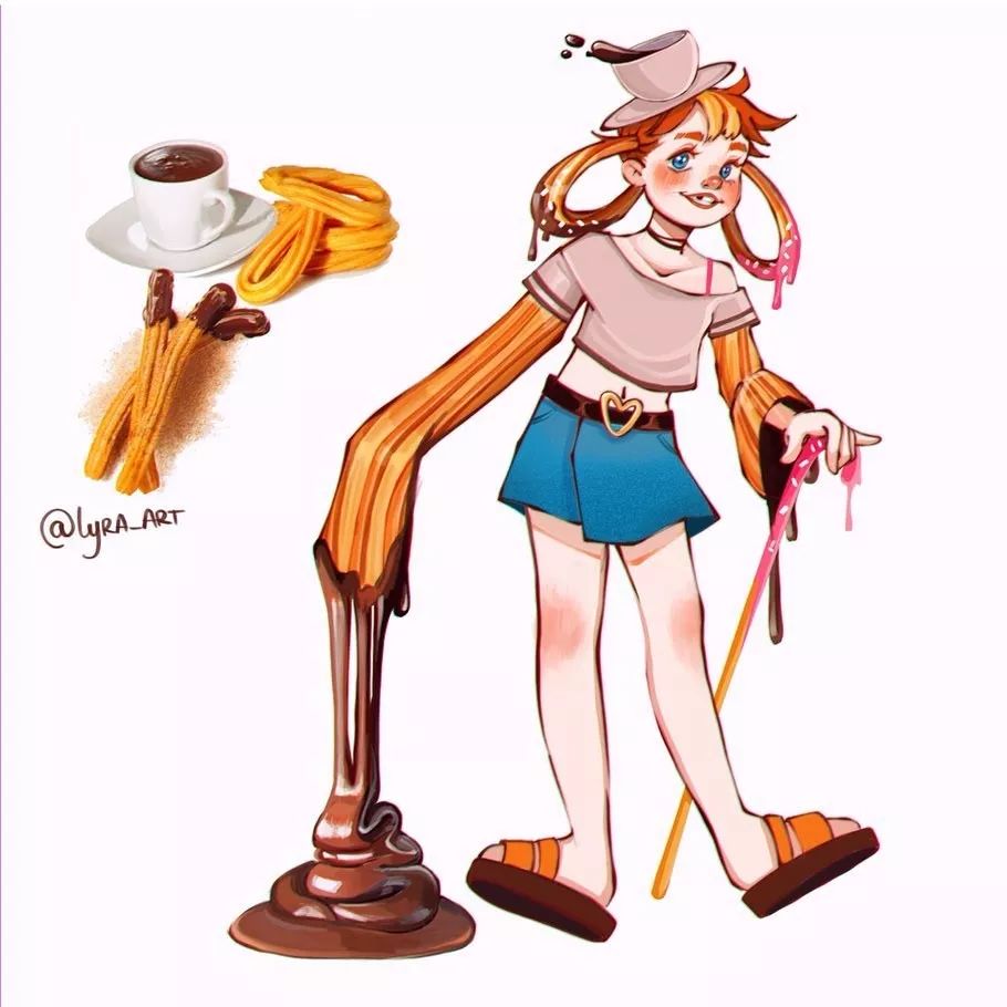 在的艺术写法,100幅治愈系小插画马克笔美食