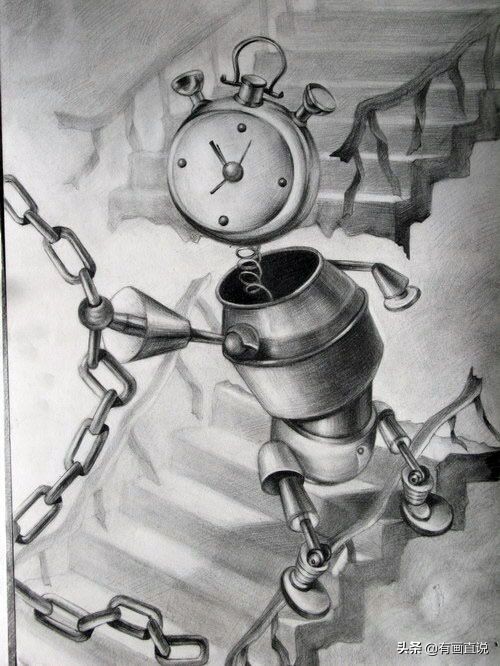 创意素描图片临摹大全4k,零基础简单素描画临摹