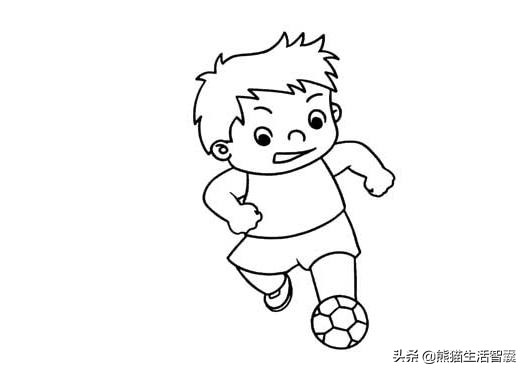 踢球画,儿童足球文化绘画