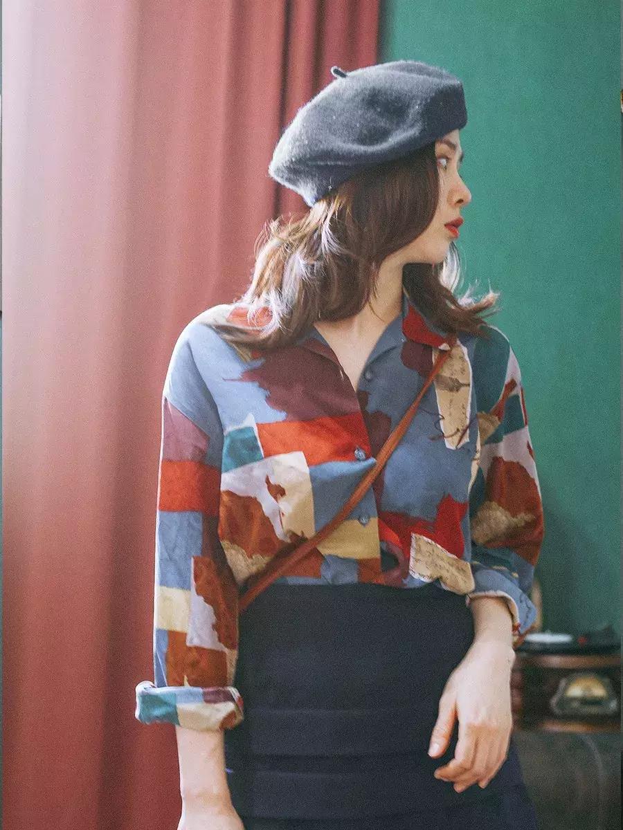 碎花衬衫和白衬衫哪个更好看,雪纺衬衫女夏季碎花领妈妈款