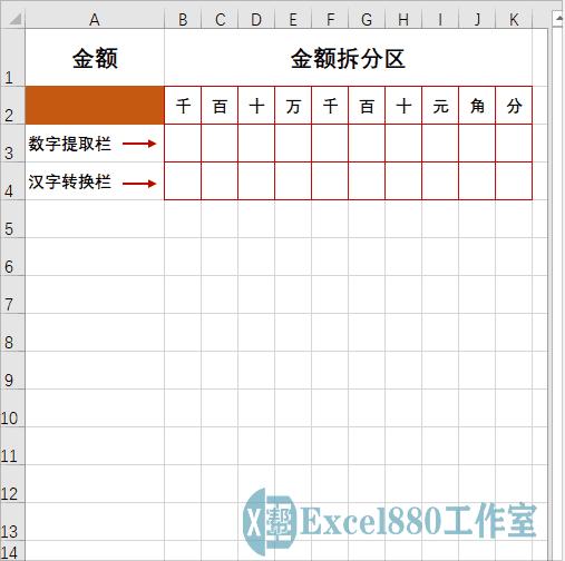 财务数字拆分到单元格公式,excel财务数据金额拆分