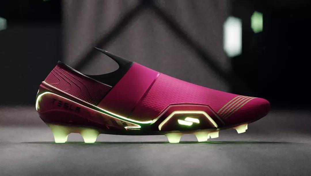 科技感特斯拉发光运动鞋,特斯拉创意足球