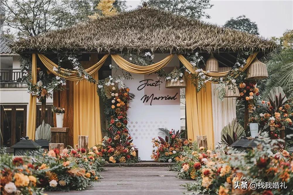 极简西式婚礼户外布置,法式复古婚礼户外效果