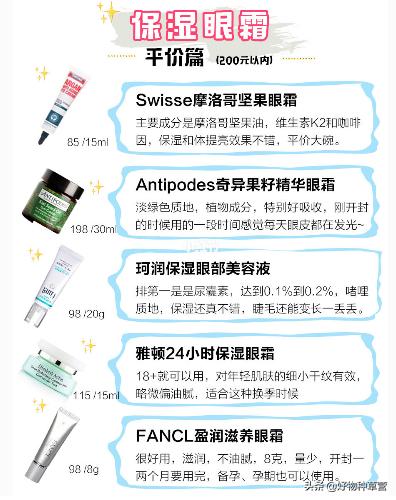 公认好用的眼霜排行榜成分解析,一定要看的爆款眼霜