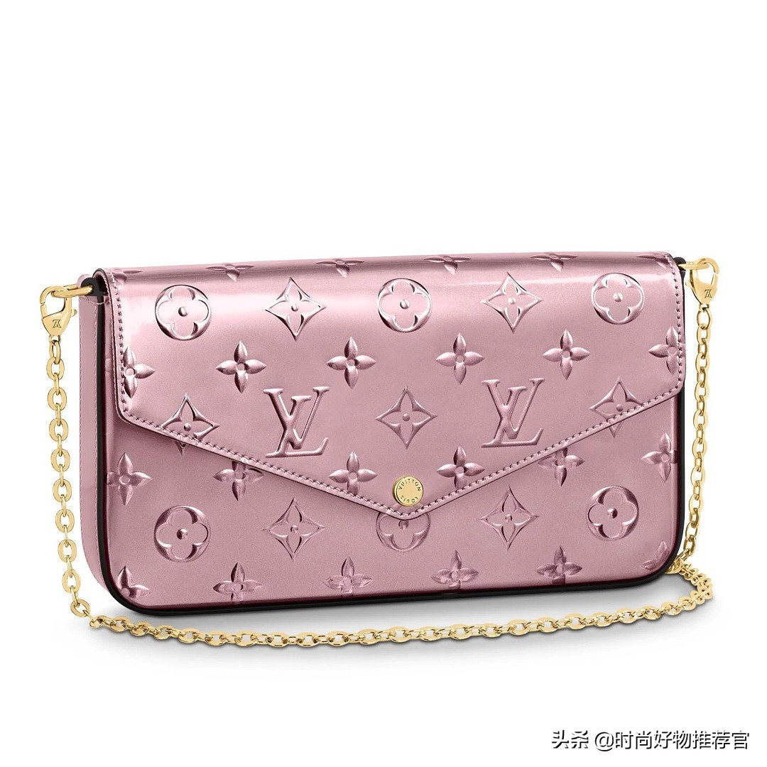 lv黑色牛皮压花邮差包新款有链条,lv新包真皮包