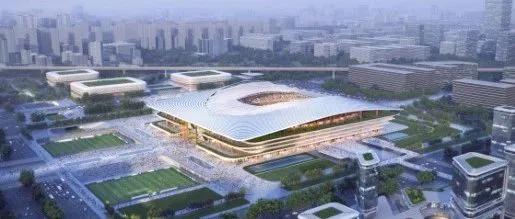 西安国际足球中心展示中心,西安国际足球中心夜景