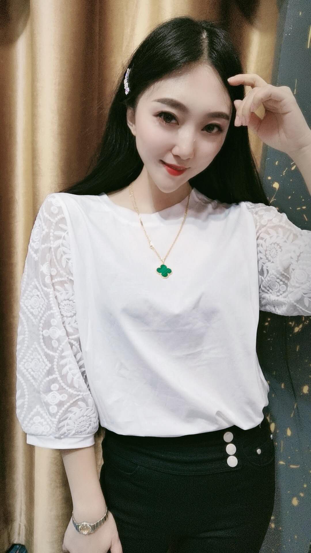 好漂亮的四叶草项链高级感满满,夏季百搭项链四叶草