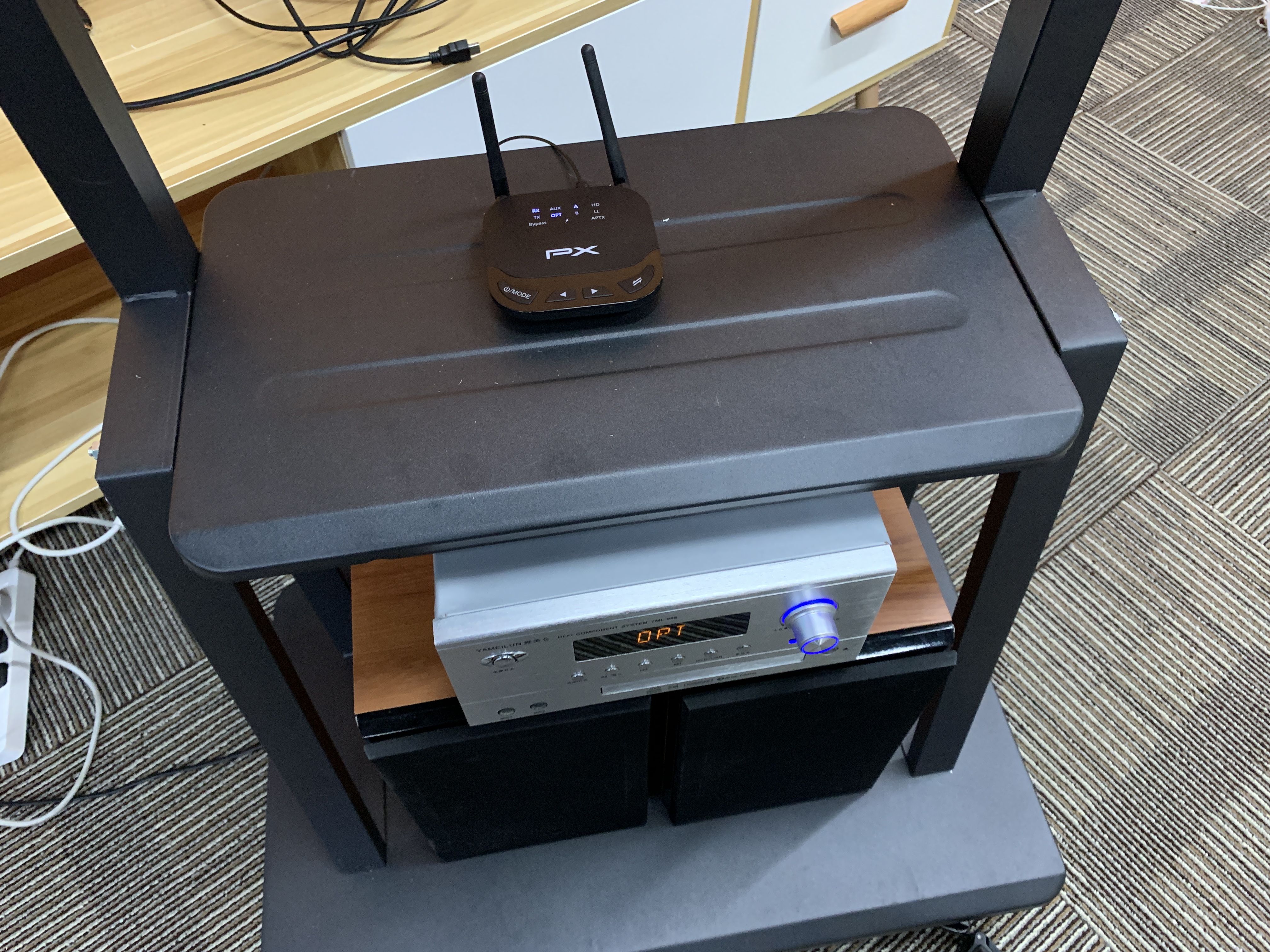 用5.0蓝牙接收器,复活老功放音响,连接电视不充会员无限K歌