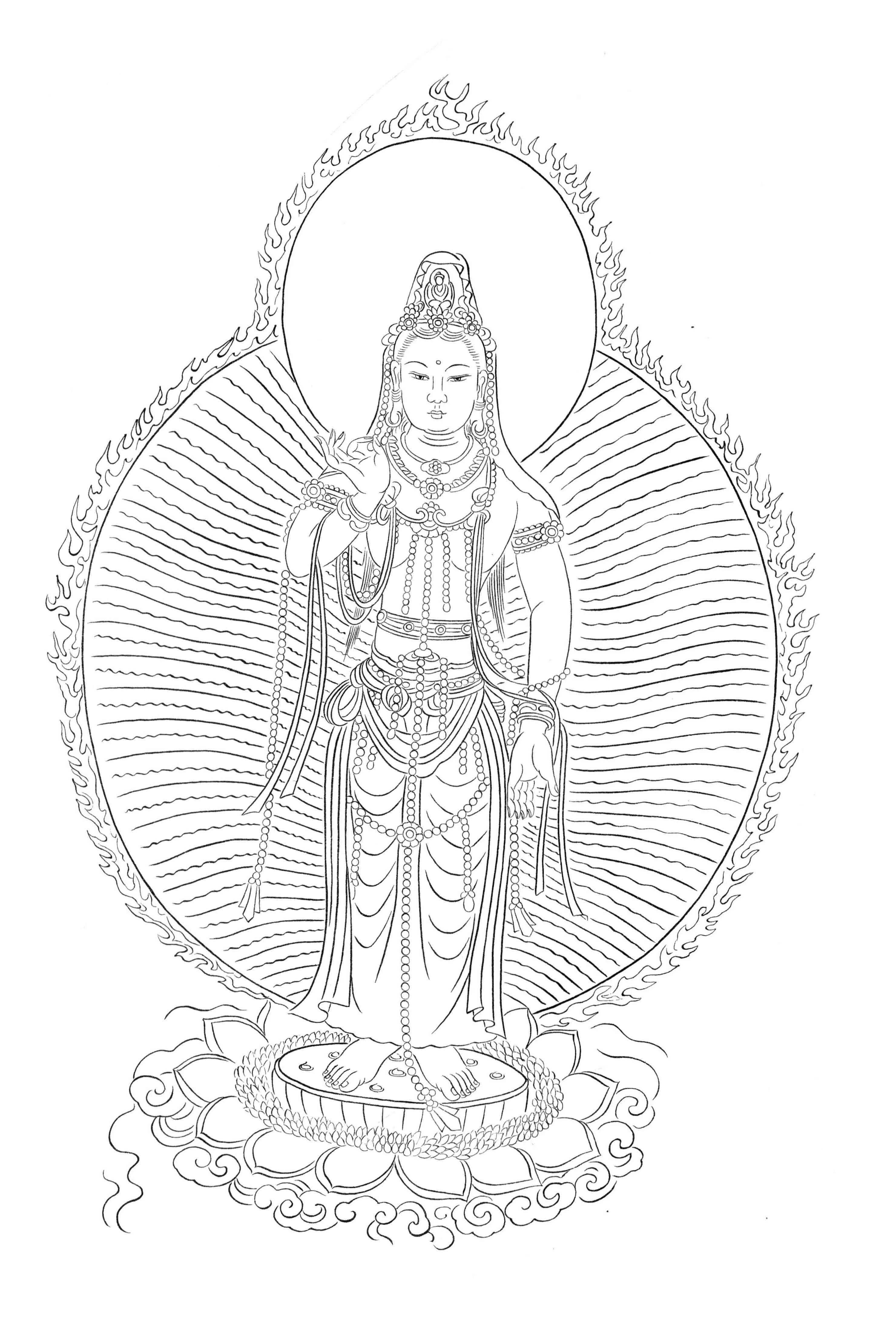 图谱神话人物工笔画白描,国画工笔人物白描图片大全大图