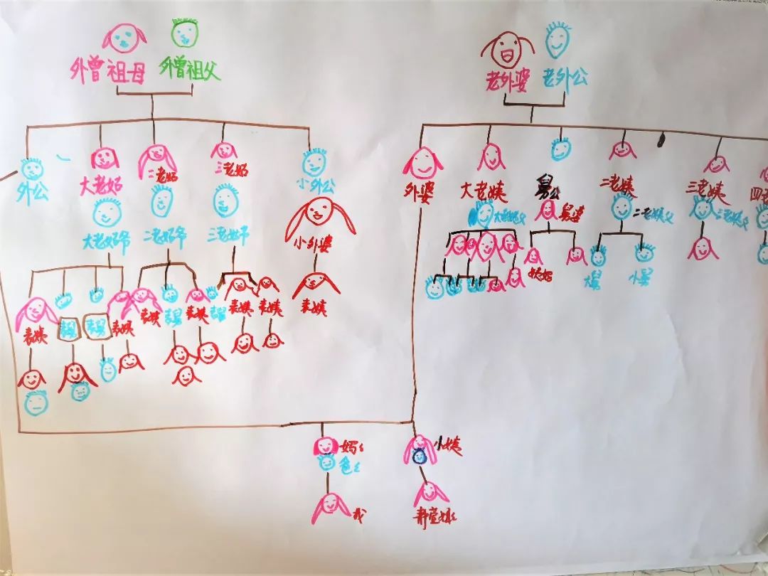 画一幅五代家谱图,画一张自己家的家谱图