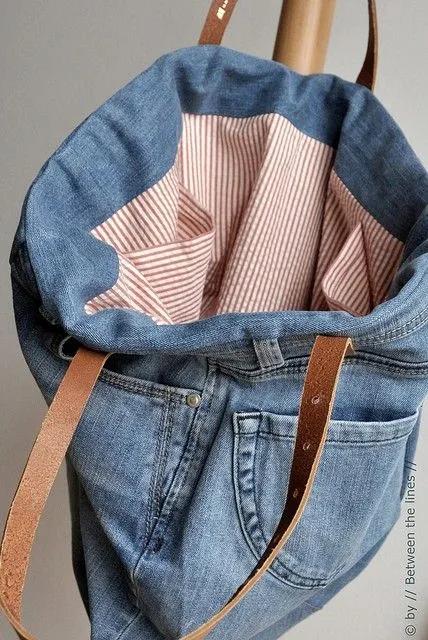 牛仔裤旧了千万别扔,牛仔裤不要扔diy牛仔包颜值很高