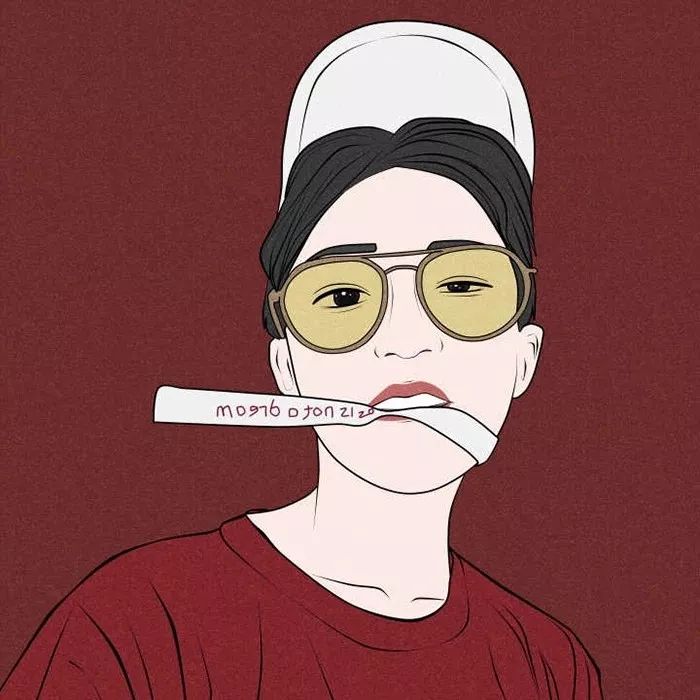 森系简约黑白手绘头像,个性原宿风手绘头像