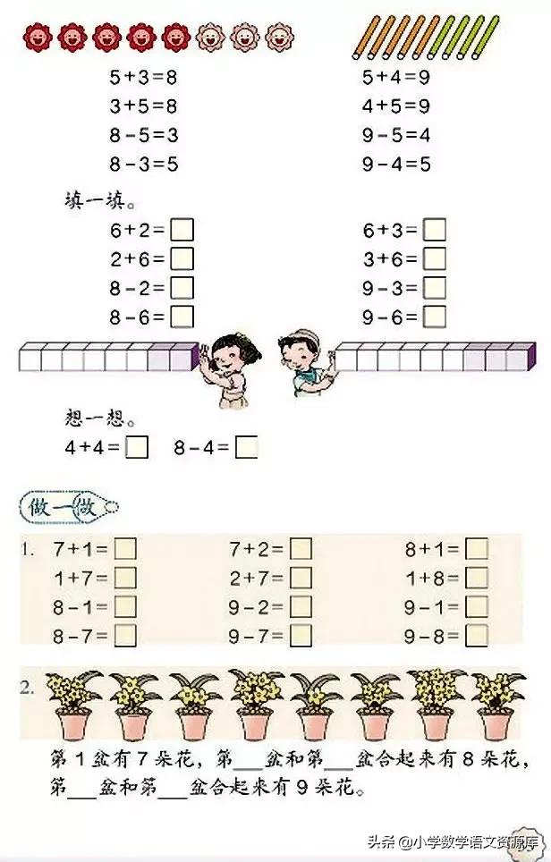 人教版小学数学一年级下册电子版,小学数学人教版电子课本教案
