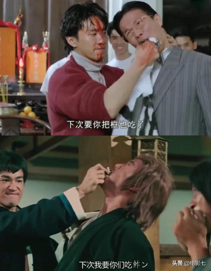 周星驰和李小龙演一模一样的电影,周星驰哪部电影模仿李小龙