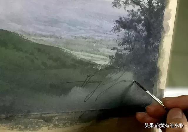 水彩画山风景入门,远山画法入门教程