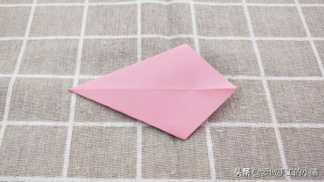 纸折樱花简单,立体五瓣樱花折纸