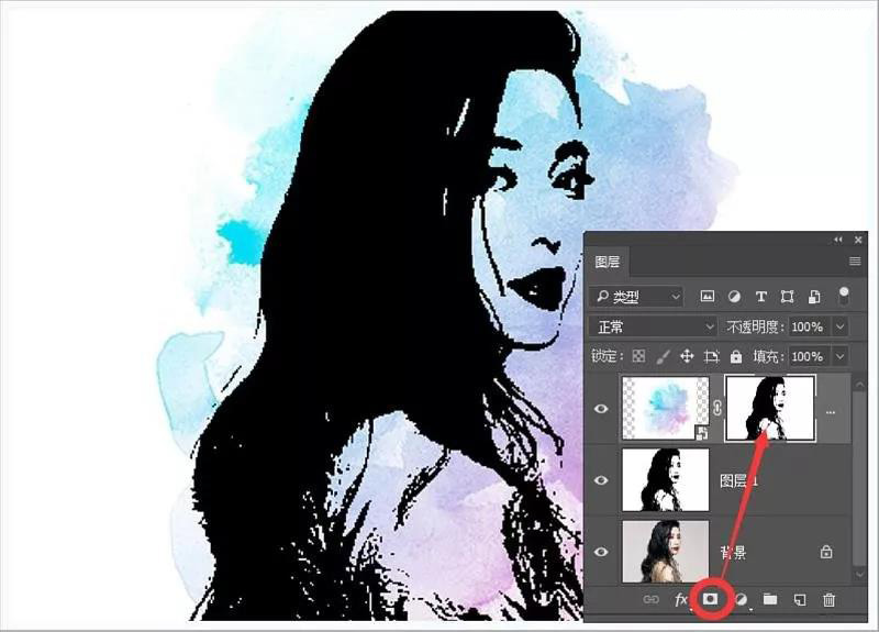 ps人像水彩画制作,ps人像水墨画调色教程