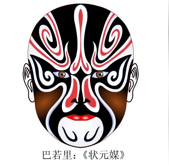 戏曲人物脸谱儿童画,自己创作的戏曲脸谱